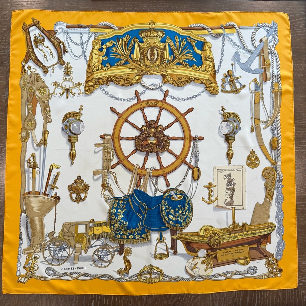 Hermès Nautical Themed Silk Scarf